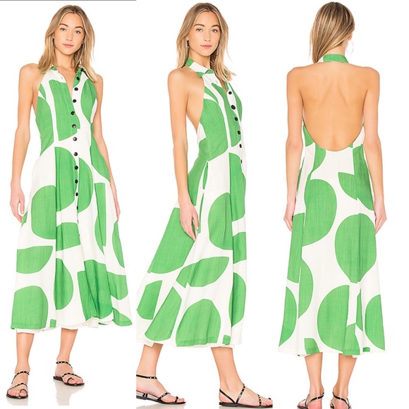 Mara Hoffman Dresses & Skirts - Mara Hoffman Rosemary Halter Dress Green White